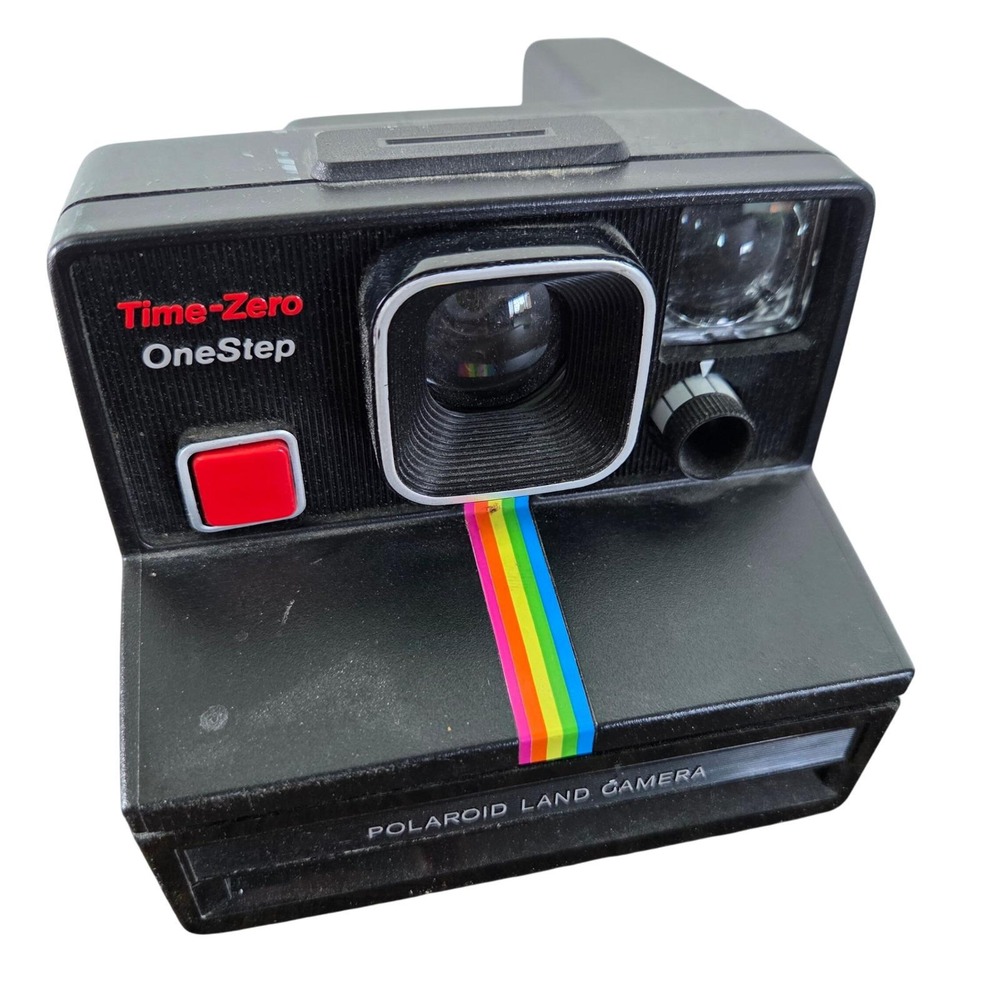 Polaroid OneStep Time Zero‎ Instant Camera Vintage Built In Flash Rainbow